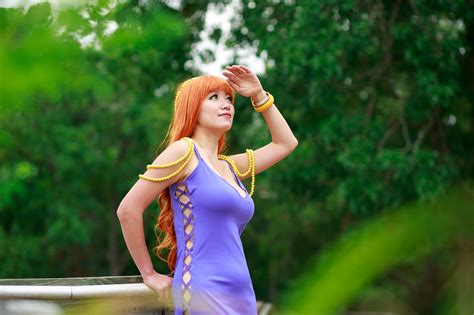 nami purple dress cosplay